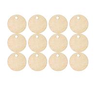 Xm 50pcs Inachevé Forme Ronde Ornement En Bois Naturel Pour Bricolage Artisanat Bois Sculptures Avec Trou Peint Décoration De Fête A3