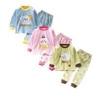 XM-Amigo 3Set/Pack Impression de Dessin animé bébé Filles Coton Pyjama Bébé Coton Pyjama Four Seasons sous-vêtements Ensembles Enfants（Label Size: 80/55 ）