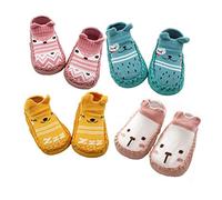 XM-Amigo 4 Paires de Chaussons Chaussettes Antidérapants pour bébé -18-24 Mois