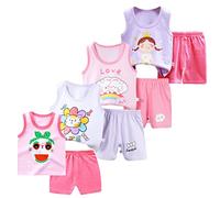 XM-Amigo 8 Pack De Bébé Filles sans Manches T-Shirt Débardeurs Pantalons Courts Ensembles De Vêtements, Âge (18-24 Mois) Étiqueter:60/90