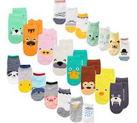 XM-Amigo Chaussettes pour bébé, 22 paires/jeu, imprimé animal, chaussettes avec poignées antidérapantes pour bébés filles garçons, Lot de 22, 1-3 Años