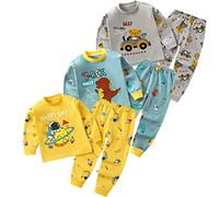 XM-Amigo Garçons 3 Ensembles Pyjama 100% Coton Doux Haut et Pantalon