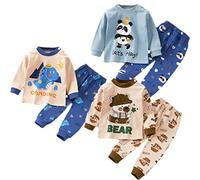 XM-Amigo Garçons 3 Ensembles Pyjama 100% Coton Doux Haut et Pantalon