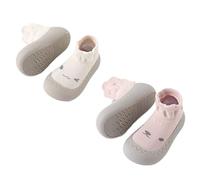 XM-Amigo Lot de 2 paires de chaussures de marche antidérapantes unisexes pour bébé garçon et fille, rose, 18-24 mois