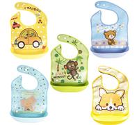 XM-Amigo Lot De 5 Bavettes Imperméables En Silicone Amovibles Pour Bavoir De Sevrage Et D'alimentation Avec Poche Style Pelican-BÉBÉ GARÇON