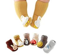 XM-Amigo Lot de 6 paires de chaussettes antidérapantes 3D pour bébé garçon fille, S-02, 6-12 mois