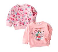 XM-Amigo Set de 2 pièces Fille Classique col Rond Pull Enfants Pull Sweatshirt Manches Longues Coton planète Dinosaure Costume Printemps Automne Hiver Top 4 Ans, Balise: 110