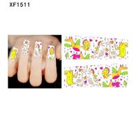 Xm Belle Bande Dessinée Animaux Plaid Femmes Parti Nail Art Décor Transfert De L'eau Bricolage Decal Xf1511