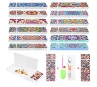 Xm Boîte À Bijoux En Forme De Mandala Bricolage Peinture Diamant Spéciale Porte-Crayon Papeterie Boîte De Rangement Boîte À Bijoux Broderie Diamant Cadeau Pour Enfants Livraison Directe