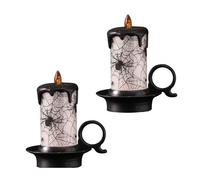 Xm Bougies Décoratives Pour Halloween 2 Pièces Lampe Nuit Citrouille Tête De Mort Lanterne Bougie De Maison Hantée Pour Fête D'halloween Aléatoire A45