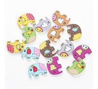 Xm Boutons En Bois Éléphant 2 Trous Peints En Forme D'éléphant De Dessin Animé Bricolage Boutons Artisanaux Mignons Pour Scrapbooking Tricot Couture Livraison Gratuite A3