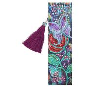 Xm Bricolage En Forme De Pompon Diamant Peinture Spéciale Marque-Page En Cuir Marque-Page Artisanat Créatif