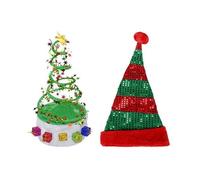 Xm Chapeau De Noël Drôle 2 Pièces Chapeau À Paillettes Et Printemps Casquette De Cosplay Chapeau De Noël Chapeau De Printemps Pour Fête De Noël Spectacle De Décoration A35