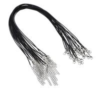 Xm Collier En Forme De Cire Noire 100 Pièces Collier Chaîne Pendentif Breloques Cordon Perles String Homard Corde De Sangle