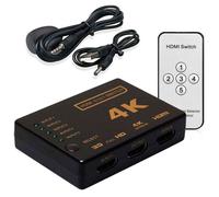 XM commutateur HDMI 4 K commutateur 5 ports séparateur sélecteur Hub IR à distance noir entrées 1 prise Multiple Multipuerto