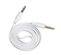 XM Cordon 35mm Mini Jack stéréo Double mâle plat Audio 1 coup adaptateur blanc 1 métro auxiliaire 1 M pour voiture MP3