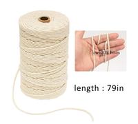 Xm Cordon En Coton Macramé Beige 3 Mm Diamètre 200 M Tenture Murale Attrape Rêves Artisanat Artisanal Bricolage 9j08