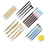 Xm Ensemble De Modélisation De La Poterie 24 Pièces Stylet À Billes Outils De Sculpture Poterie En Argile Kit De Peinture Sur Roche Pour La Sculpture Poterie
