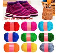 Xm Fil De Laine Tricot Acrylique Coloré De 50g Pour Écharpe Fait Main Fil De Chandail Avec Ligne Or