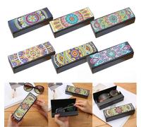 Xm Mallette De Rangement 5d Lunettes De Soleil Peinture Diamant Boîte De Lunettes Voyage En Cuir Mallette De Rangement Broderie En Diamant Cadeaux