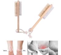Xm Manche En Bois Pierre Ponce Brosse À Pied Épurateur Pieds Exfoliant Dissolvant De Peau Morte Brosse De Massage À Poils Naturels