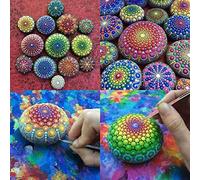 Xm Mandala Outils De Peinture Des Roches Peinture En Pierre Mandala Outils De Traçage Pour La Peinture Des Mandalas Fournitures De Roche Dotti