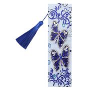 Xm Marque-Page Bricolage En Forme De Papillon Signet Spécial Diamant Peinture En Cuir Avec Pompon