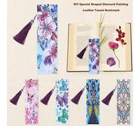 Xm Marque-Page En Forme De Diamant Pour Peinture 1 Pièce Bricolage Marque-Page En Cuir Marque-Page Cadeaux De Noël Broderie En Diamant Artisanat Gland Marque-Page Pour Livres