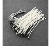 Xm Mèches Pre-Cirées 100 Pièces/Ensemble Mèches Pour La Maison Fabrication De Bougies En Coton Avec Support Bougies Lumineuses De 15cm Accessoires De Décoration De Bougies En Coton