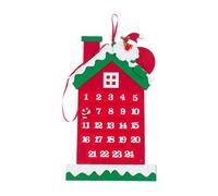 Xm Ornement De Porte Murale En Forme De Maison 2 Pièces Calendrier Compte À Rebours De Noël 24 Jours Fournitures Décoratives De Noël A35