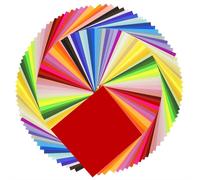 Xm Papier Origami 50 Couleurs Vives Double Face 200 Feuilles Qualité Premium 15cm X 15cm Pour Projets D'artisanat-Même Couleur Les Deux