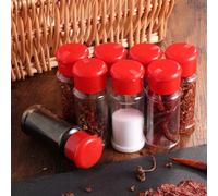 XM Pot à épices en plastique 24/12 pièces Bouteilles d'assaisonnement de cuisine maison échalotes à poivre Pot à sel bidon de Cruet pour Barbecue noir A35