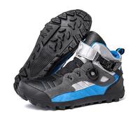 XMACKEEDGH Bottes de Moto Homme légères et Tendance, Semelles de Protection pour Chaussures de Moto, Cuir Microfibre(Blue,41 EU)