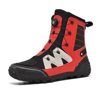 XMACKEEDGH Chaussures de Moto Homme, résistantes aux intempéries, Trekking, Bottes de Moto Homme, Cuir Microfibre, décontractées et Respirantes(Red,40 EU)