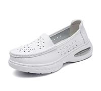 XMACKEEDGH Chaussures d'infirmière antidérapantes pour Femmes, Chaussures de sécurité Confortables pour la Marche, idéales pour Les Professionnels de santé Toute la journée(White 2,35 EU)