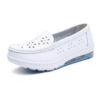 XMACKEEDGH Chaussures d'infirmière antidérapantes pour Femmes, de qualité médicale, Souples et Respirantes, à Enfiler pour Un Confort Optimal Pendant 12 Heures(White 2,36 EU)