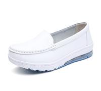XMACKEEDGH Chaussures d'infirmière antidérapantes pour Femmes, de qualité médicale, Souples et Respirantes, à Enfiler pour Un Confort Optimal Pendant 12 Heures(White 1,40 EU)