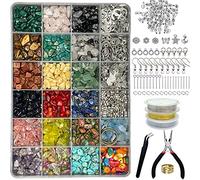 Xmada Kit de fabrication de bijoux - 1587 perles de cristal, pinces à bijoux, fil de perles, crochets de boucles d'oreilles, bagues, bracelets pour filles et adultes