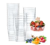 Xmart 25 Parties Verrine Parties Verrine Réutilisable Plastique 160 ml/5oz Avec Adapté au Bricolage Verrine Plastique Aperitif Cake Ice Cream Mousse Party Camping Carnival