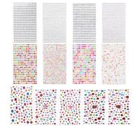 Xmart 5000 pièces Strass Autocollant Gemmes Auto Adhésifs Décoratifs Stickers Autocollant Cristal Bijoux Acrylique 13 Feuilles Coloré pour Visage Maquillage Ongles DIY Décoration