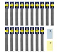 Xmart 540 Pièces 0,5 mm Mines de Crayon Mine Crayon Hb Mine Criterium avec 2 Gommes Recharge de Plomb Incassables Recharges de Crayons de Charpentier écrivez en Douceur et Clairement pour Maison école