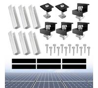 Xmart 6 pièces Fixation Panneau Solaire Bac Acier Rail Panneau Solaire 12cm Crochet de Toit Panneau Solaire Réglable de 30 à 35 mm Support pour Panneaux Solaires Montés sur le Toit Argenté