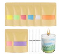 Xmart 8 Couleurs Sable de Bougie Perle de Cire Bougie avec 16 Mèche Bougie Perlée 240g Granulés de Cire Bougie Poudre pour les Bougies DIY