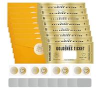 Xmart 8 Ensembles Ticket a Gratter Tickets Dorés Peut être Rempli par Vous Même Ticket a Gratter Personnalisé Golden Ticket Carte a Gratter Voyage Surprises Créatives Anniversaire de Cadeau