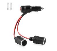 Xmart Prise Allume Cigare 1 à 2 Allume-Cigare Câble D'extension Multiprise Allume Cigare 12v avec Interrupteur et Deux Fusibles de 15A Double Allume Cigare pour Les Voitures
