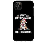 Xmas I Want A Pittiepotamus for Christmas Pitbull Dog Coque pour iPhone 11 Pro Max