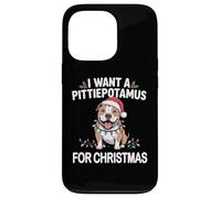 Xmas I Want A Pittiepotamus for Christmas Pitbull Dog Coque pour iPhone 13 Pro