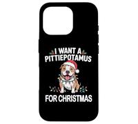 Xmas I Want A Pittiepotamus for Christmas Pitbull Dog Coque pour iPhone 16 Pro