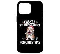 Xmas I Want A Pittiepotamus for Christmas Pitbull Dog Coque pour iPhone 16 Pro Max