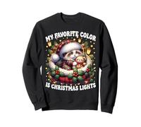 Xmas Kitten for Mom My Favorite Color is Christmas Lights Sweatshirt